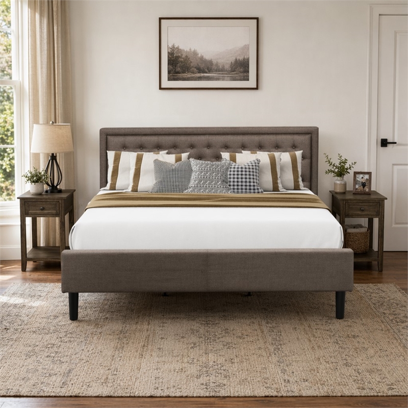 Pemberly Row 3-Piece Wood King Bedroom Set in Brown/Distressed Jacobean
