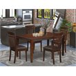 Pemberly Row 5-Piece Wood Dining Set with Faux Leather Seats in Mahogany
