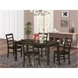 Pemberly Row 5-Piece Wood Dining Set in Cappuccino Finish with Wood Seats