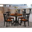Pemberly Row Antique 5-Piece Wood Dining Room Set in Black and Cherry