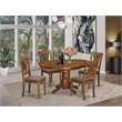Pemberly Row 5-Piece Rubberwood Dining Set in Saddle Brown Finish