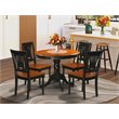 Pemberly Row Antique 5-Piece Wood Dining Set in Black and Cherry