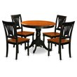 Pemberly Row Antique 5-Piece Wood Dining Set in Black and Cherry