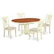 Pemberly Row 5-Piece Rubberwood Dining Set in Buttermilk and Cherry