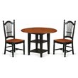 Pemberly Row 3-Piece Drop Leaf Dining Set with Wood Chairs in Black