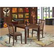 Pemberly Row 3-Piece Wood Dinette Set with Floral Chairs in Mahogany