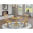 Pemberly Row 3-Piece Drop Leaf Wood Dining Set with Chairs in Oak Finish