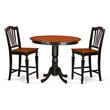 Pemberly Row Trenton 3-Piece Pub Table Set with Chairs in Black and Cherry