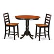 Pemberly Row Trenton 3-Piece Dining Table Set in Black and Cherry Finish
