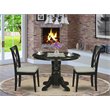 Pemberly Row 3-Piece Dining Set with Fabric Chairs in Black and Cream
