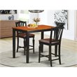 Pemberly Row Yarmouth 3-Piece Wooden Dining Set Black & Cherry Finish
