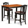 Pemberly Row Yarmouth 3-Piece Wooden Dining Set Black & Cherry Finish