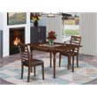 Pemberly Row 3-Piece Wood Dining Table Set with Faux Leather Seat in Mahogany