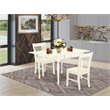 Pemberly Row 3-Piece Wood Dining Set with Rectangular Table in Linen White