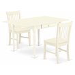 Pemberly Row 3-Piece Wood Dining Set with Rectangular Table in Linen White