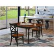 Pemberly Row 3-Piece Wood Dining Set in Black/Cherry with X-Back Chairs