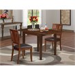Pemberly Row 3-Piece Dining Set with Faux Leather Chairs in Mahogany