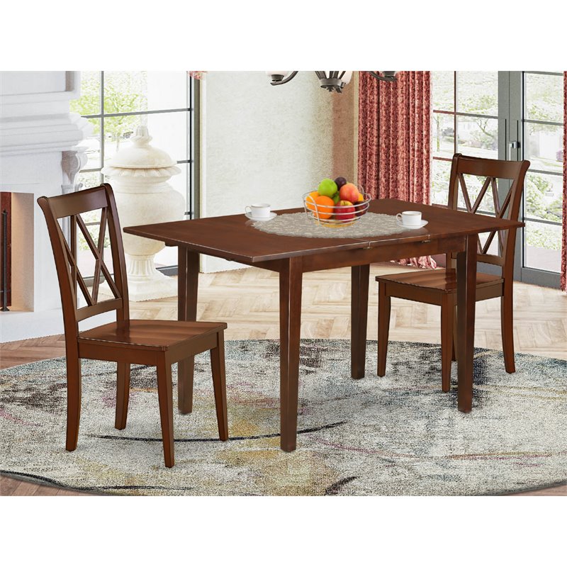Pemberly Row 3-Piece Mahogany Rectangular Wood Dining Set