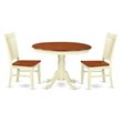 Pemberly Row 3-Piece Dining Set in Buttermilk and Cherry Wood Finish