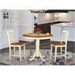 Pemberly Row 3-Piece Round Counter Height Dining Set in Buttermilk & Cherry