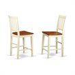 Pemberly Row 3-Piece Round Counter Height Dining Set in Buttermilk & Cherry