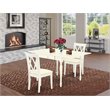 Pemberly Row 3-Piece Wood Dining Set with Fabric Seats in Linen White
