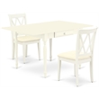 Pemberly Row 3-Piece Wood Dining Set with Fabric Seats in Linen White