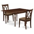 Pemberly Row 3-Piece Wood Dining Set with Upholstered Chairs in Mahogany