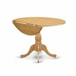 Pemberly Row Dublin Wood Dining Table with Pedestal Legs in Oak