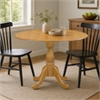 Pemberly Row Dublin Wood Dining Table with Pedestal Legs in Oak