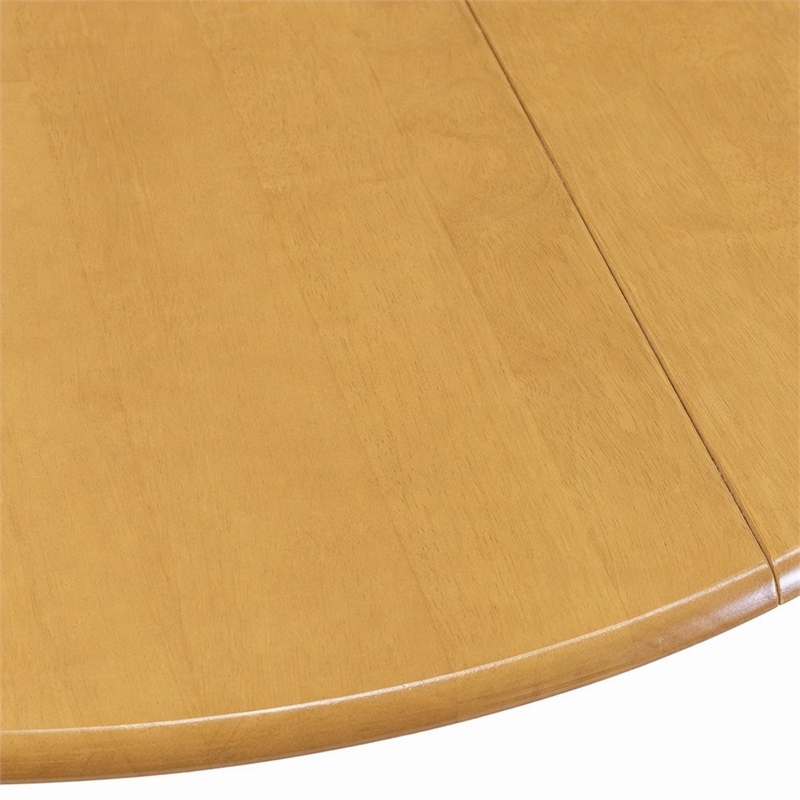 Pemberly Row Dublin Wood Dining Table with Pedestal Legs in Oak
