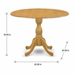 Pemberly Row Dublin Wood Dining Table with Pedestal Legs in Oak