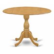 Pemberly Row Dublin Wood Dining Table with Pedestal Legs in Oak