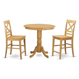 Pemberly Row 3-Piece Counter Height Dining Set in Light Oak Finish