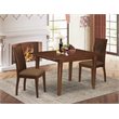 Pemberly Row 3-Piece Wood Dining Set with Fabric Seat in Mahogany