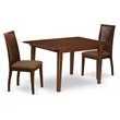 Pemberly Row 3-Piece Wood Dining Set with Fabric Seat in Mahogany