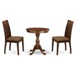 Pemberly Row 3-Piece Wood Dining Set with Fabric Seat in Mahogany