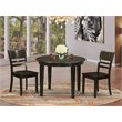Pemberly Row 3-Piece Wooden Kitchen Table Set in Cappuccino with Wood Seats