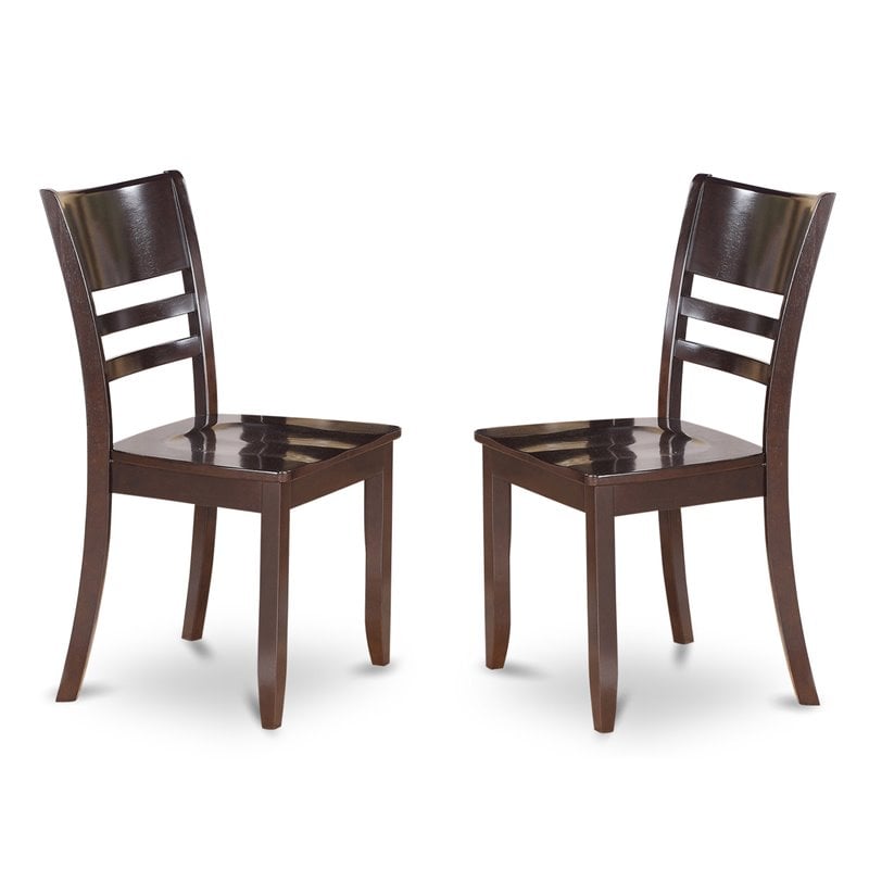 Pemberly Row 3-Piece Wooden Kitchen Table Set in Cappuccino with Wood Seats