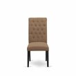 Pemberly Row Bremond Button Tufted Dining Chairs in Brown (Set of 2)