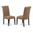Pemberly Row Bremond Button Tufted Dining Chairs in Brown (Set of 2)