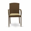Pemberly Row Metal & Wicker Patio Chairs in Brown (Set of 2)