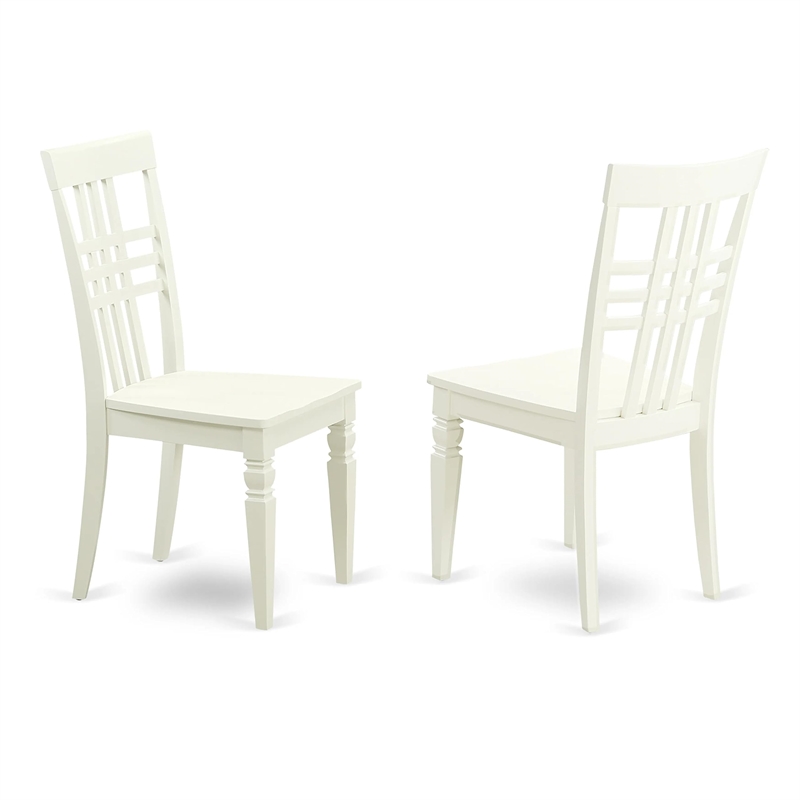 Pemberly Row Logan Wood Dining Chairs in Linen White (Set of 2)