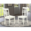 Pemberly Row Logan Wood Dining Chairs in Linen White (Set of 2)