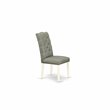 Pemberly Row Fabric Dining Chairs with Tufted High Back Linen White Set of 2