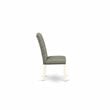 Pemberly Row Fabric Dining Chairs with Tufted High Back Linen White Set of 2