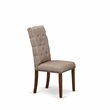 Pemberly Row Fabric Dining Chairs with Tufted High Back Mahogany Set of 2