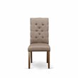 Pemberly Row Fabric Dining Chairs with Tufted High Back Mahogany Set of 2