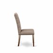 Pemberly Row Fabric Dining Chairs with Tufted High Back Mahogany Set of 2