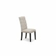 Pemberly Row Fabric Dining Chairs Tufted High Back Wirebrushed Black Set of 2